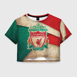 Футболка 3D укороченная женская FC Liverpool: Old Style, цвет: 3D-принт