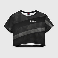 Футболка 3D укороченная женская CS:GO Graphite, цвет: 3D-принт