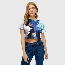 Футболка 3D укороченная женская Академия героев - Даби, цвет: 3D-принт — фото 2