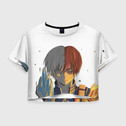 Футболка 3D укороченная женская Геройская академия, цвет: 3D-принт