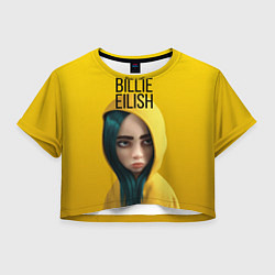 Футболка 3D укороченная женская BILLIE EILISH: Yellow Girl, цвет: 3D-принт