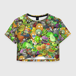 Футболка 3D укороченная женская PLANTS VS ZOMBIES, цвет: 3D-принт