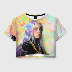 Футболка 3D укороченная женская Billie Eilish, цвет: 3D-принт