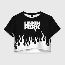 Футболка 3D укороченная женская Linkin Park: Black Flame, цвет: 3D-принт