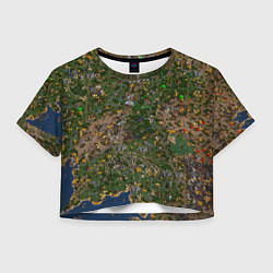 Футболка 3D укороченная женская Карта в Heroes 3, цвет: 3D-принт