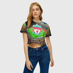 Футболка 3D укороченная женская FC Liverpool, цвет: 3D-принт — фото 2