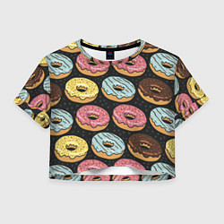 Футболка 3D укороченная женская Сладкоежка, цвет: 3D-принт