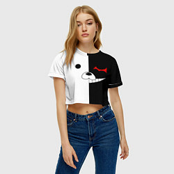 Футболка 3D укороченная женская Monokuma, цвет: 3D-принт — фото 2