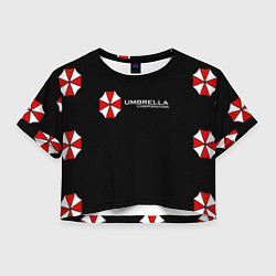 Футболка 3D укороченная женская Umbrella Corporation, цвет: 3D-принт