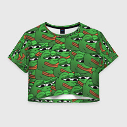 Футболка 3D укороченная женская Pepe The Frog, цвет: 3D-принт