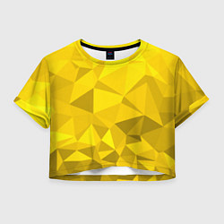 Футболка 3D укороченная женская YELLOW ABSTRACT, цвет: 3D-принт