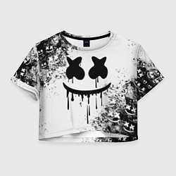 Футболка 3D укороченная женская Marshmello, цвет: 3D-принт