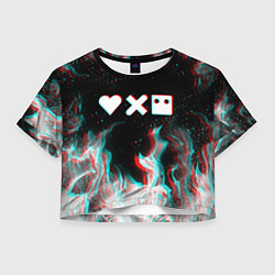 Футболка 3D укороченная женская LOVE DEATH ROBOTS LDR, цвет: 3D-принт