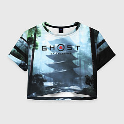Футболка 3D укороченная женская Ghost of Tsushimа, цвет: 3D-принт