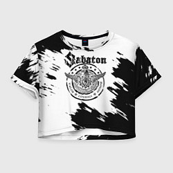 Футболка 3D укороченная женская Sabaton, цвет: 3D-принт