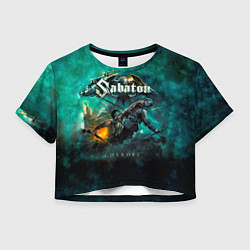 Футболка 3D укороченная женская Sabaton, цвет: 3D-принт