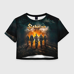 Футболка 3D укороченная женская Sabaton, цвет: 3D-принт