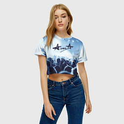 Футболка 3D укороченная женская Алиса, цвет: 3D-принт — фото 2