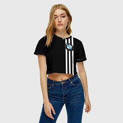 Футболка 3D укороченная женская BMW SPORT, цвет: 3D-принт — фото 2