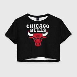 Футболка 3D укороченная женская CHICAGO BULLS, цвет: 3D-принт