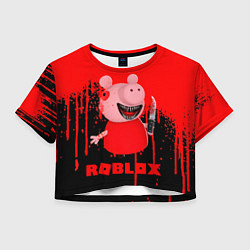 Футболка 3D укороченная женская Roblox Piggy, цвет: 3D-принт