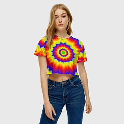 Футболка 3D укороченная женская Tie-Dye, цвет: 3D-принт — фото 2