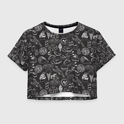 Футболка 3D укороченная женская Еда, цвет: 3D-принт