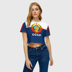 Футболка 3D укороченная женская СССР, цвет: 3D-принт — фото 2