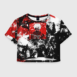 Футболка 3D укороченная женская Кен канеки, цвет: 3D-принт