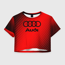 Футболка 3D укороченная женская AUDI АУДИ, цвет: 3D-принт