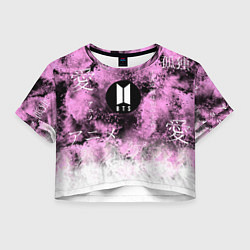 Футболка 3D укороченная женская BTS, цвет: 3D-принт