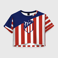 Футболка 3D укороченная женская Atletico Madrid, цвет: 3D-принт