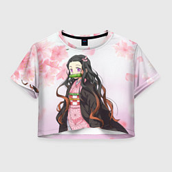 Футболка 3D укороченная женская НЕЗУКА NEZUKO, цвет: 3D-принт