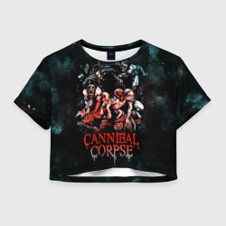 Футболка 3D укороченная женская Cannibal Corpse, цвет: 3D-принт
