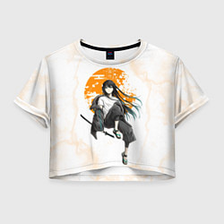 Футболка 3D укороченная женская Муичиро Токито Kimetsu no Yaiba, цвет: 3D-принт