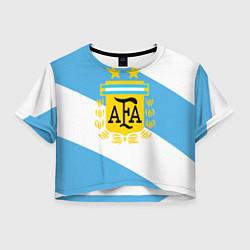 Футболка 3D укороченная женская Сборная Аргентины спина, цвет: 3D-принт