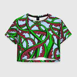 Футболка 3D укороченная женская Кракен Kraken, цвет: 3D-принт