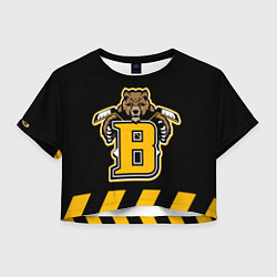 Футболка 3D укороченная женская BOSTON BRUINS, цвет: 3D-принт