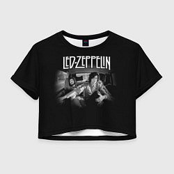 Футболка 3D укороченная женская Led Zeppelin, цвет: 3D-принт