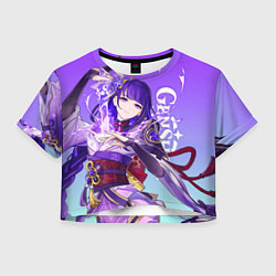 Футболка 3D укороченная женская Genshin Impact, Сёгун Райдэн, цвет: 3D-принт