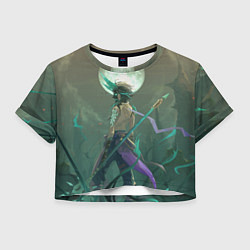 Футболка 3D укороченная женская XIAO СЯО ПОЛНОЛУНИЕ, цвет: 3D-принт