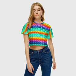 Футболка 3D укороченная женская ПОП ИТ ANTI-STRESS, цвет: 3D-принт — фото 2