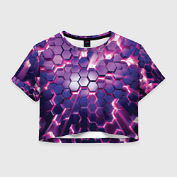 Футболка 3D укороченная женская АБСТРАКЦИЯ СОТЫ, цвет: 3D-принт