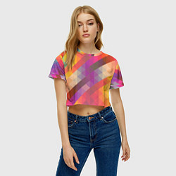 Футболка 3D укороченная женская Vivid gradient, цвет: 3D-принт — фото 2