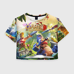 Футболка 3D укороченная женская CLASH OF CLANS БИТВА КЛАНОВ, цвет: 3D-принт