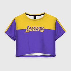 Футболка 3D укороченная женская KobeBryant Los Angeles Lakers,, цвет: 3D-принт