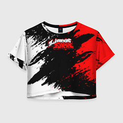 Футболка 3D укороченная женская Friday Night Funkin - логотип игры, цвет: 3D-принт