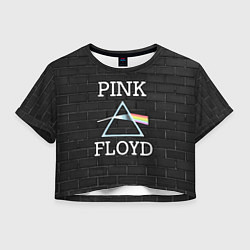 Футболка 3D укороченная женская PINK FLOYD LOGO - ПИНК ФЛОЙД ЛОГОТИП, цвет: 3D-принт