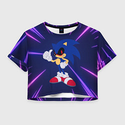 Футболка 3D укороченная женская SONIC EXE СОНИК, цвет: 3D-принт