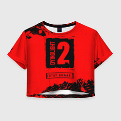 Футболка 3D укороченная женская ДАИНГ ЛАЙТ 2 Краски 1, цвет: 3D-принт